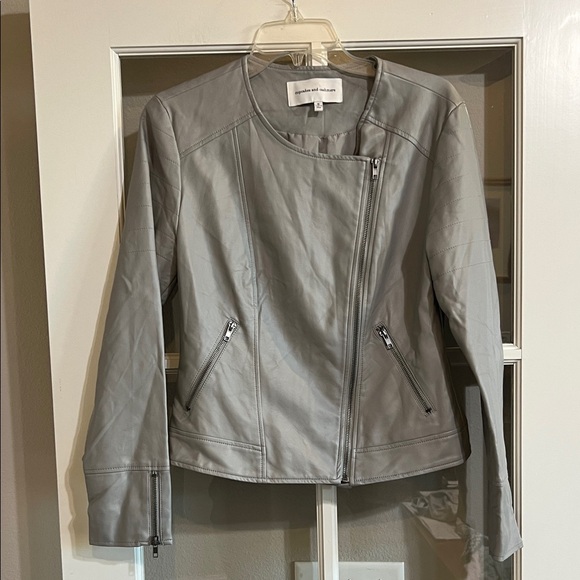 cupcakes & cashmere Jackets & Blazers - cupcakes & cashmere Gray Leather Jacket